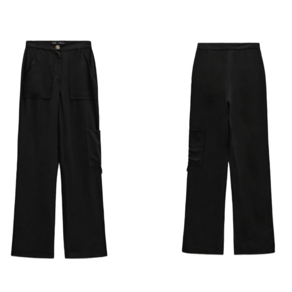 Zara Pants & Jumpsuits Zara Flowy Cargo Pants Black 16533 Poshmark